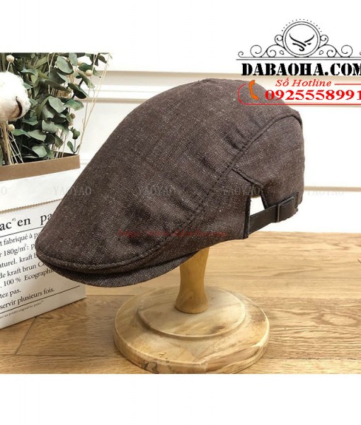 Mũ beret nam xuân hè vải linen cao cấp BHYHC02 (8)